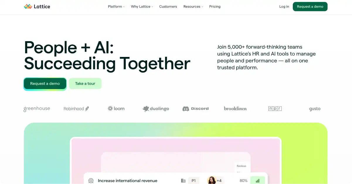 Screen capture of the Lattice platform offering.