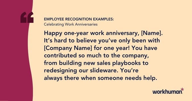 Celebrating Work Anniversaries Quote