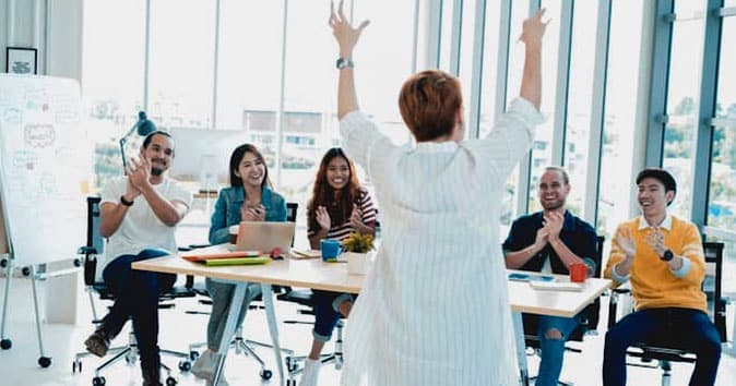 Example of employee recognition where employees embrace an environment where positive reinforcement is promoted