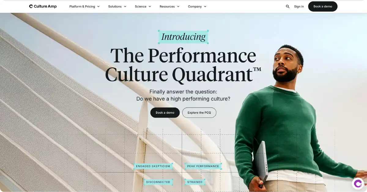 Screen capture of the Culture Amp platform offering.